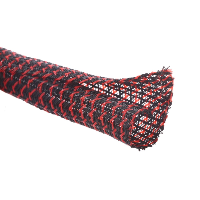 Alex Tech 10ft - 1/2 inch Cord Protector Wire Loom Tubing Cable Sleeve Split Sleeving For USB Power Cord Audio Video Cable â€“ Protect Cat From Chewing Cords - Blackred - Image 1
